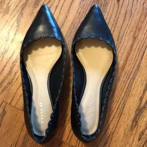 Coach Jill Studded Scalloped Ballet Flats